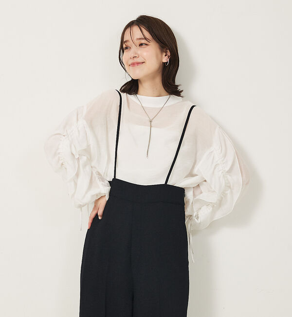 abahouse mavie「フリルギャザーシアーブラウス」|シャツ・ブラウス|