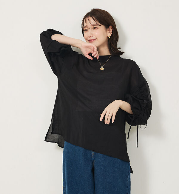 abahouse mavie「フリルギャザーシアーブラウス」|シャツ・ブラウス|