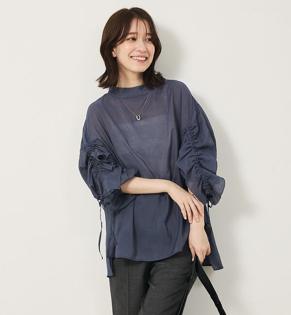 abahouse mavie「フリルギャザーシアーブラウス」|シャツ・ブラウス|