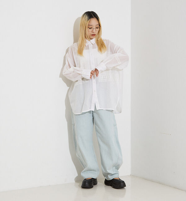 NOMINE「【WEB限定】コットネット 刺繍シャツ」|シャツ・ブラウス|