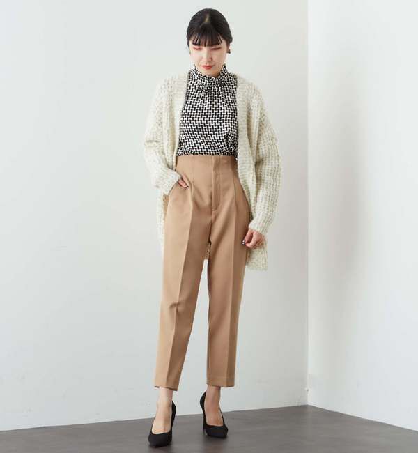  「モヘアラメ片畔タックニットカーディガン」|カーディガン|