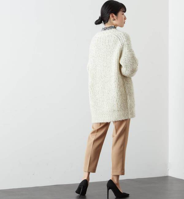  「モヘアラメ片畔タックニットカーディガン」|カーディガン|