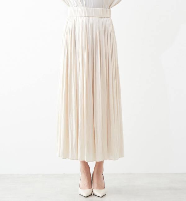 TIARA「《定番》ヴィンテージサテンギャザースカート」|スカート|アイボリー