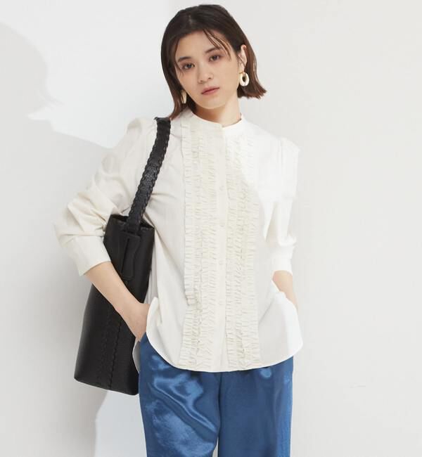 TIARA「フリルシャツブラウス」|シャツ・ブラウス|アイボリー