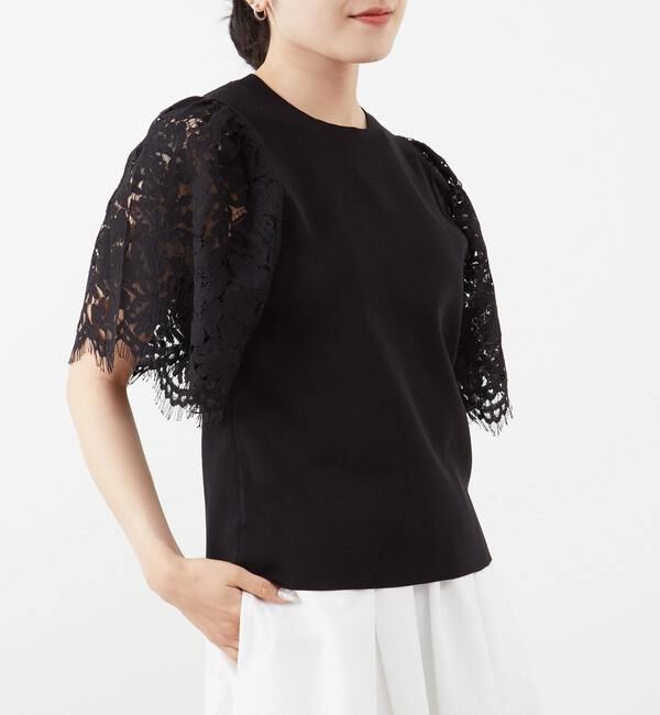 TIARA「レーススリーブコンパクトニット」|ニット・セーター|