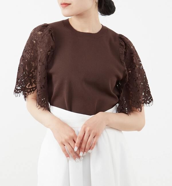 TIARA「レーススリーブコンパクトニット」|ニット・セーター|