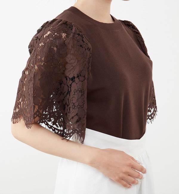 TIARA「レーススリーブコンパクトニット」|ニット・セーター|