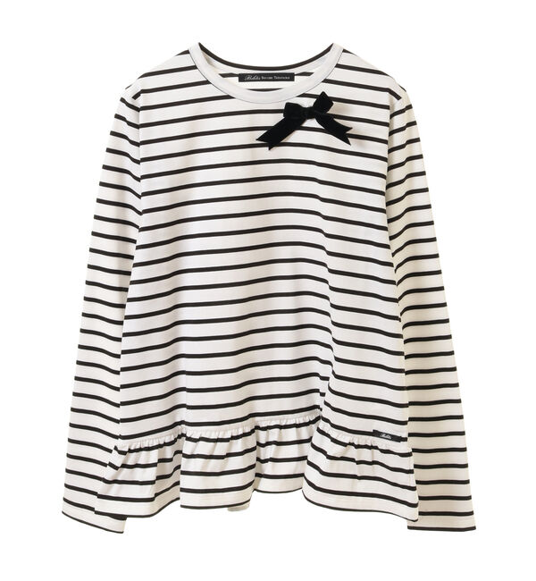  「【Bilitis dix-sept ans/ビリティス・ディセッタン】裾フリルカットソー」|Tシャツ・カットソー|ボーダー