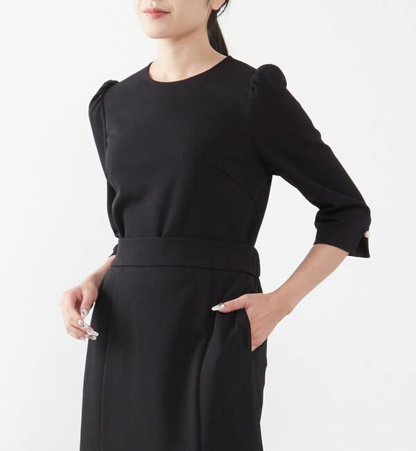 TIARA「パールアクセントトップス」|シャツ・ブラウス|ブラック