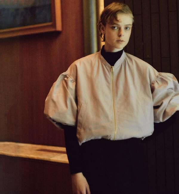 TIARA「ギャザーMA1」|ブルゾン・スタジャン|ベージュ