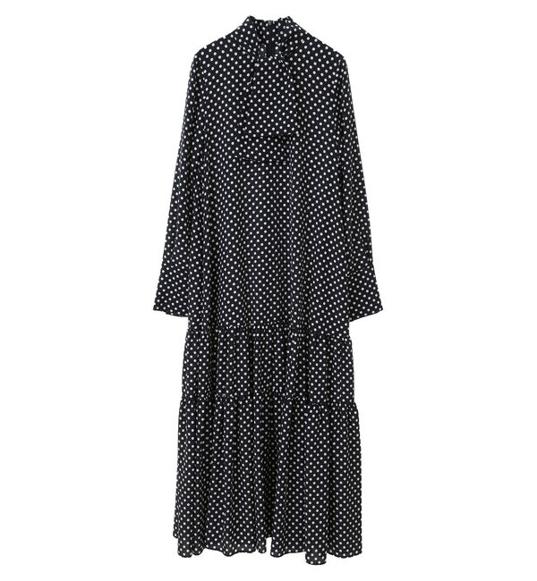 TIARA「ドットプリントボウタイティアードワンピース」|ワンピース|