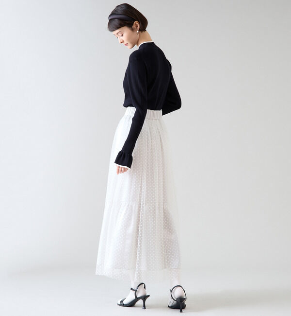 TIARA「ドットプリントチュールスカート」|スカート|