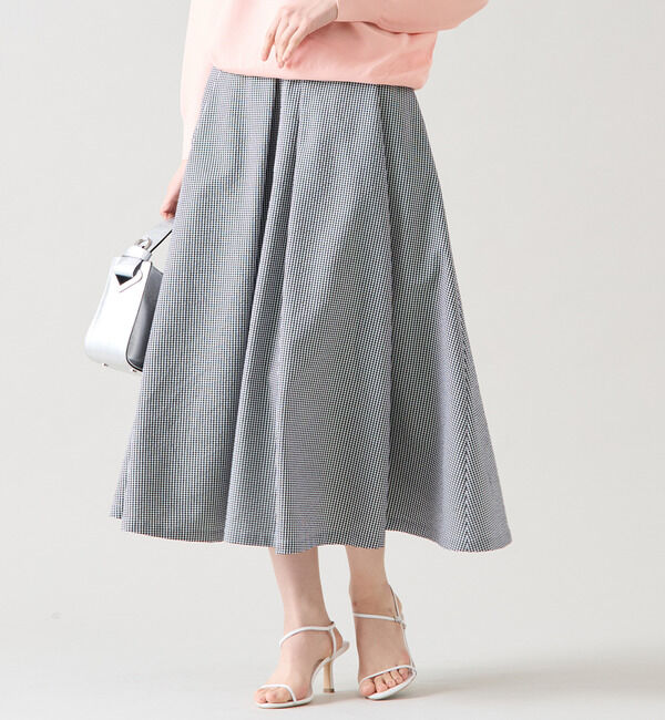 TIARA「Aラインタックスカート」|スカート|ホワイト&times;ブラック