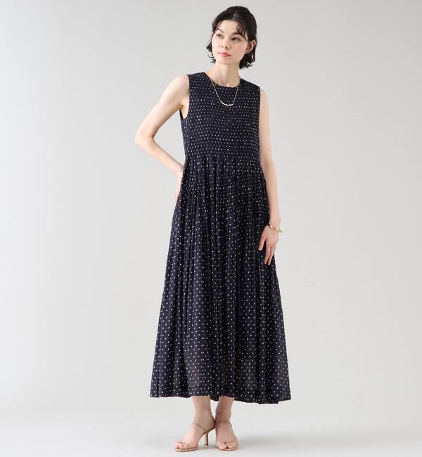 TIARA「《別注》【ne Quittez pas/ヌキテパ】ノースリーブドットワンピース」|ワンピース|ブラック