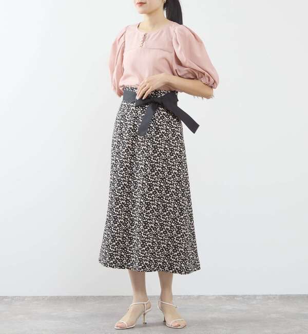 TIARA「Pansyプリントリボンベルトスカート（セットアップ可）」|スカート|