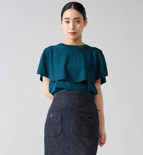 TIARA「ケープカラーニット」|ニット・セーター|グリーン