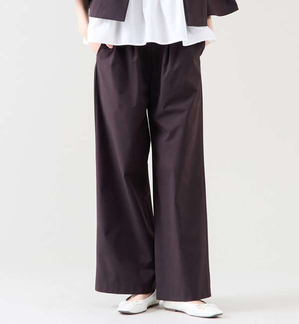 TIARA「《定番》タックワイドストレートパンツ（セットアップ可）」|その他|ブラウン
