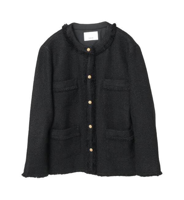 Liesse「フリンジノーカラーツイードジャケット」|ノーカラージャケット|