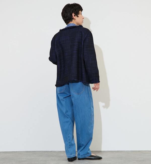 Liesse「フリンジノーカラーツイードジャケット」|ノーカラージャケット|