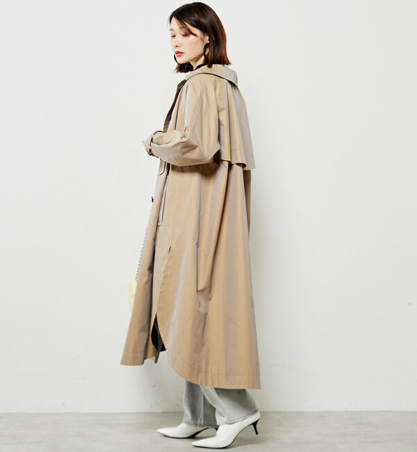 Soffitto「シャンブレーポンチョトレンチコート」|トレンチコート|