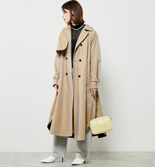Soffitto「シャンブレーポンチョトレンチコート」|トレンチコート|
