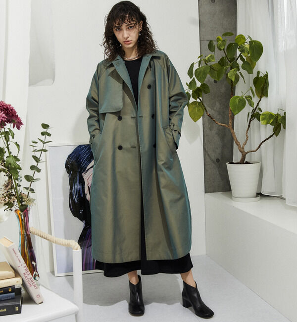 Soffitto「シャンブレーポンチョトレンチコート」|トレンチコート|