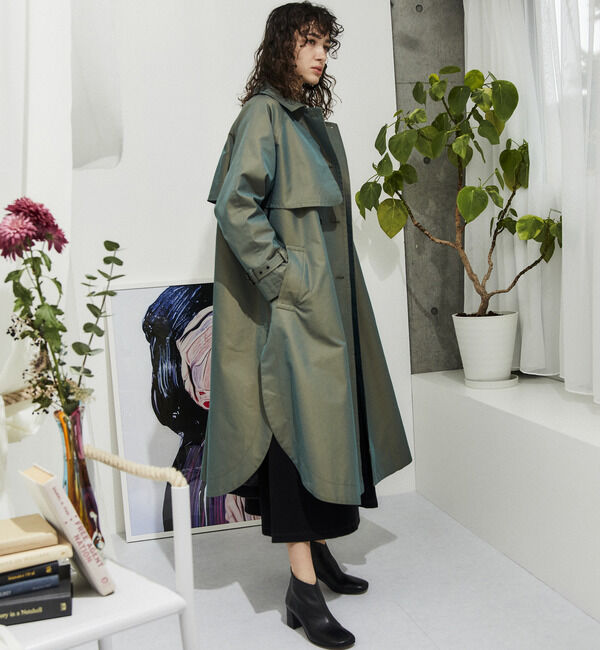 Soffitto「シャンブレーポンチョトレンチコート」|トレンチコート|