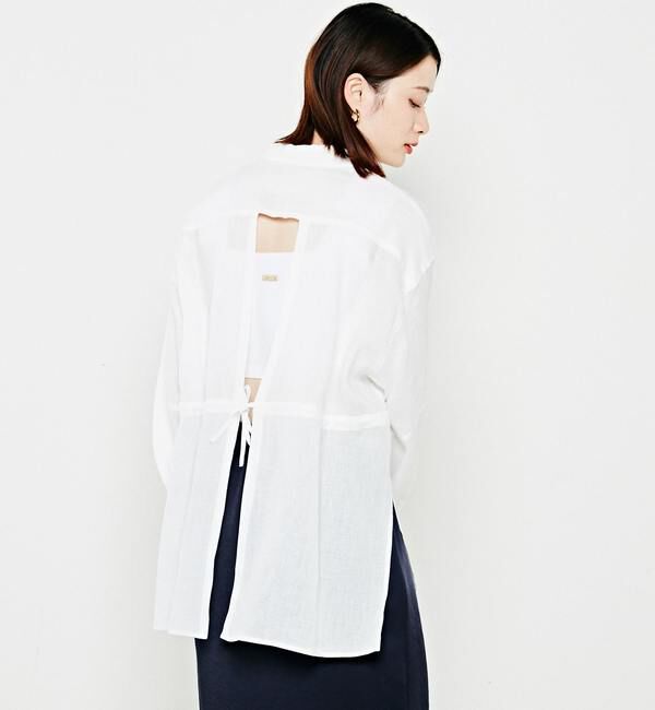 Soffitto「リネンウエストギャザーブラウス」|シャツ・ブラウス|