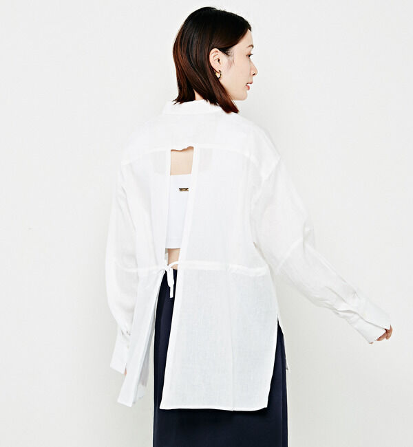 Soffitto「リネンウエストギャザーブラウス」|シャツ・ブラウス|