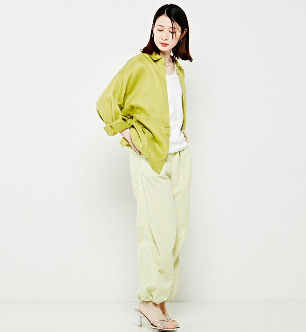 Soffitto「リネンウエストギャザーブラウス」|シャツ・ブラウス|