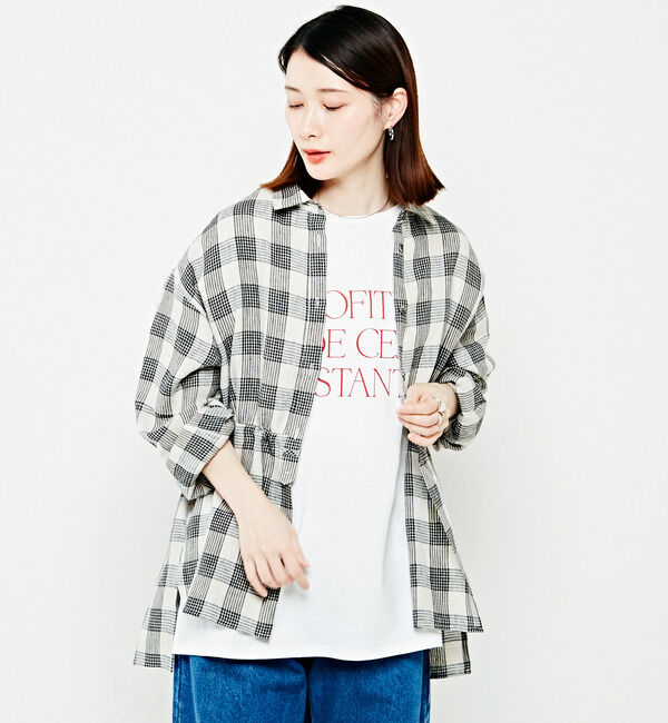 Soffitto「リネンウエストギャザーブラウス」|シャツ・ブラウス|