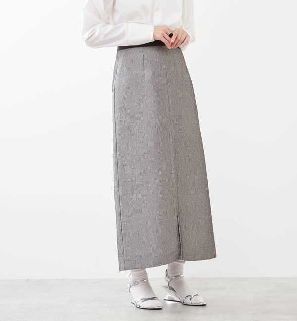 Soffitto「メタリックロングスリットスカート」|スカート|ブラック