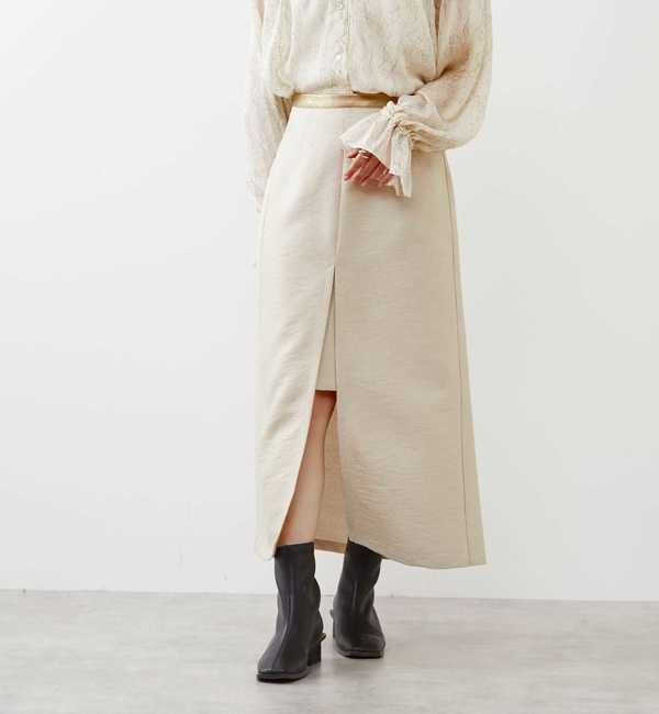 Soffitto「メタリックロングスリットスカート」|スカート|ゴールド