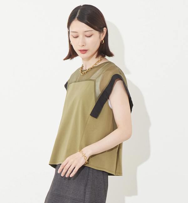 SOFFITTO「異素材使いプルオーバー」|Tシャツ・カットソー|