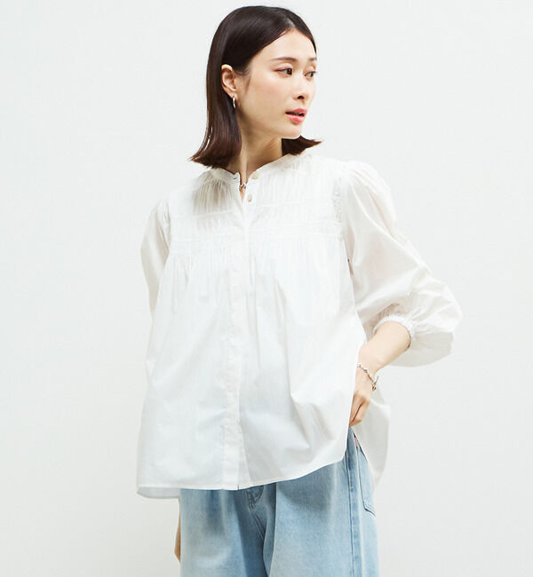 Soffitto「ボリューム袖ギャザーブラウス」|シャツ・ブラウス|オフホワイト