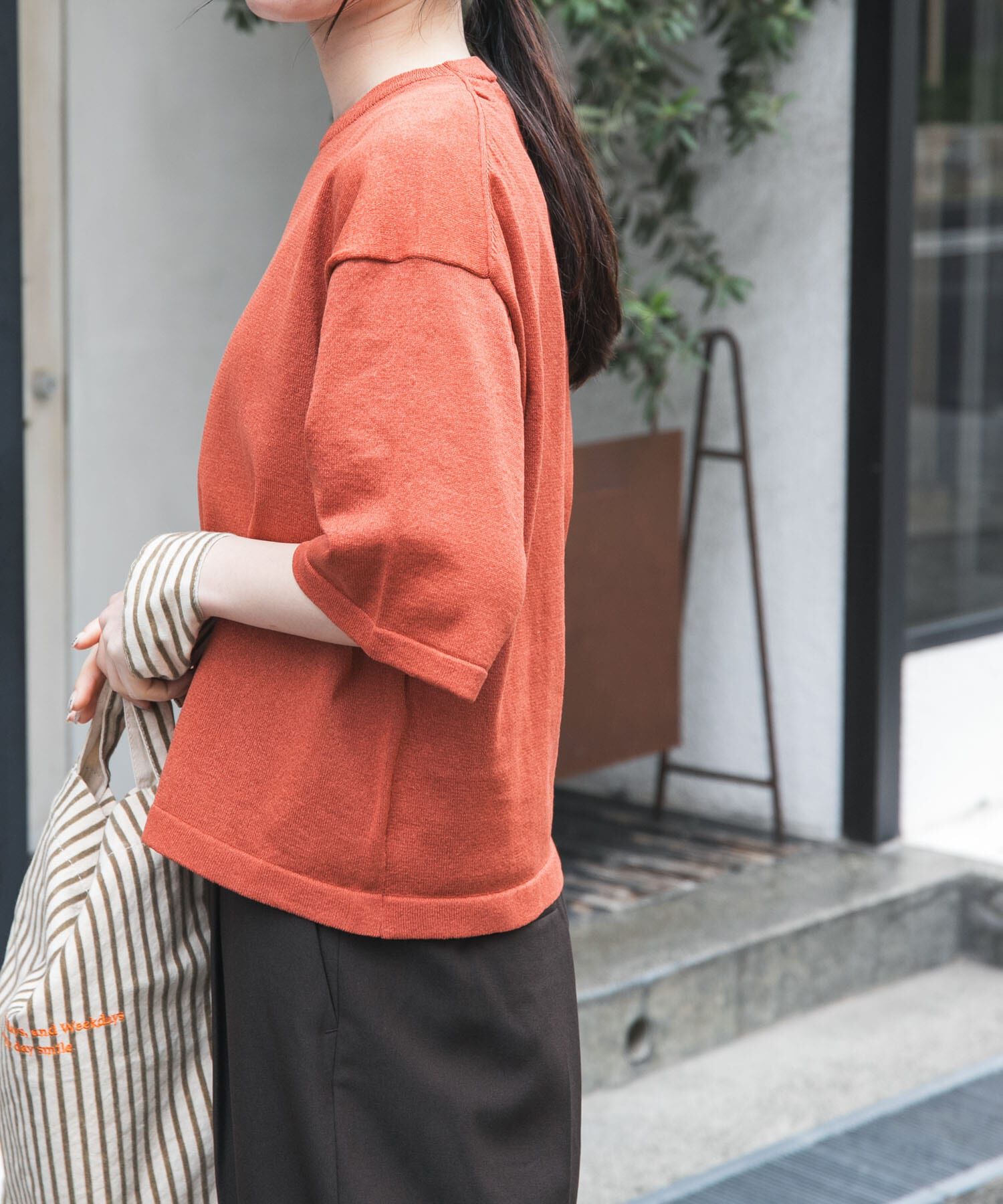 URBAN RESEARCH DOORS「FORK&SPOON　ペーパーニットTシャツ」|ニット・セーター|