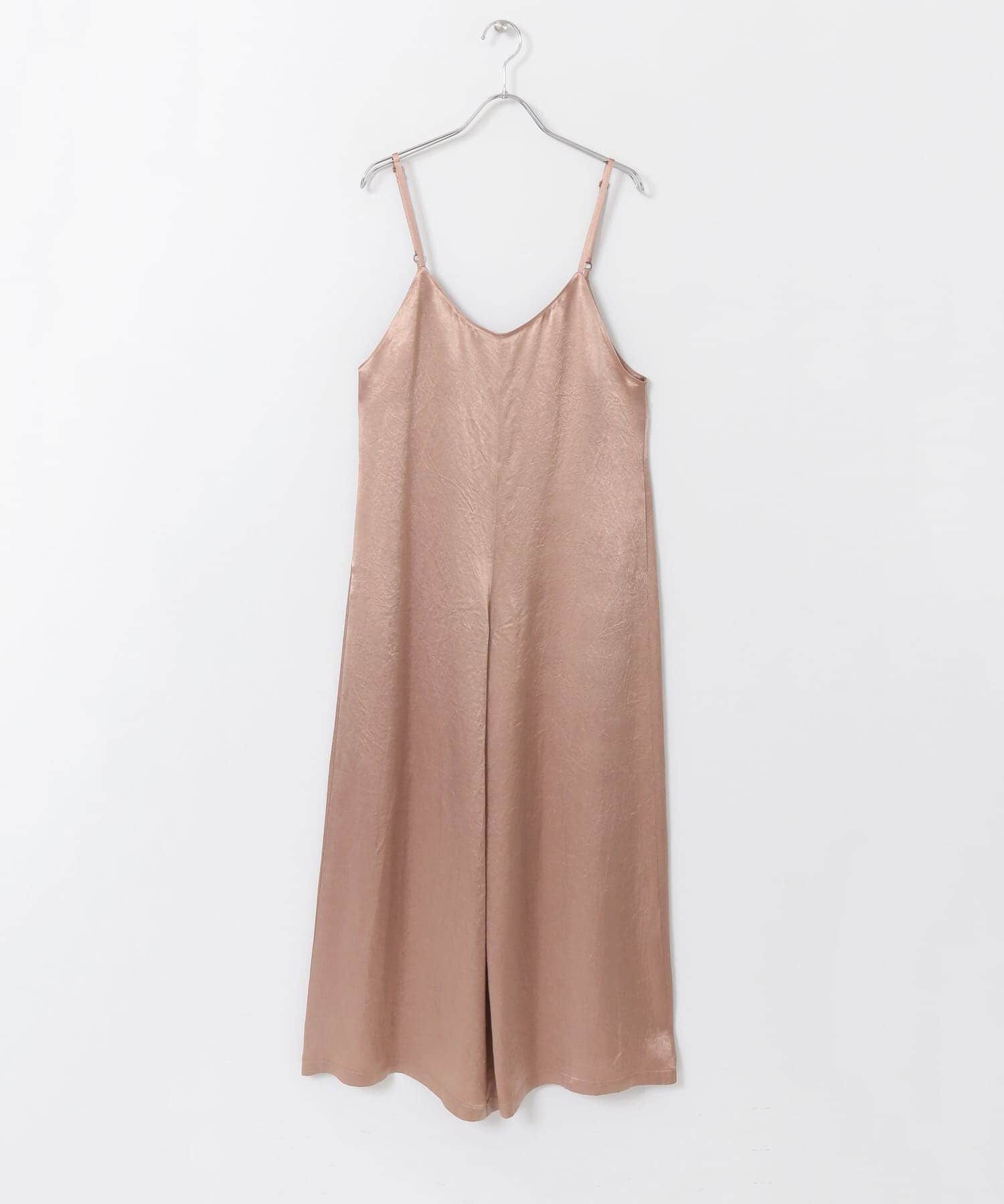 URBAN RESEARCH DOORS「thint　クラッシュサテンサロペット」|スカート|ベージュ系その他