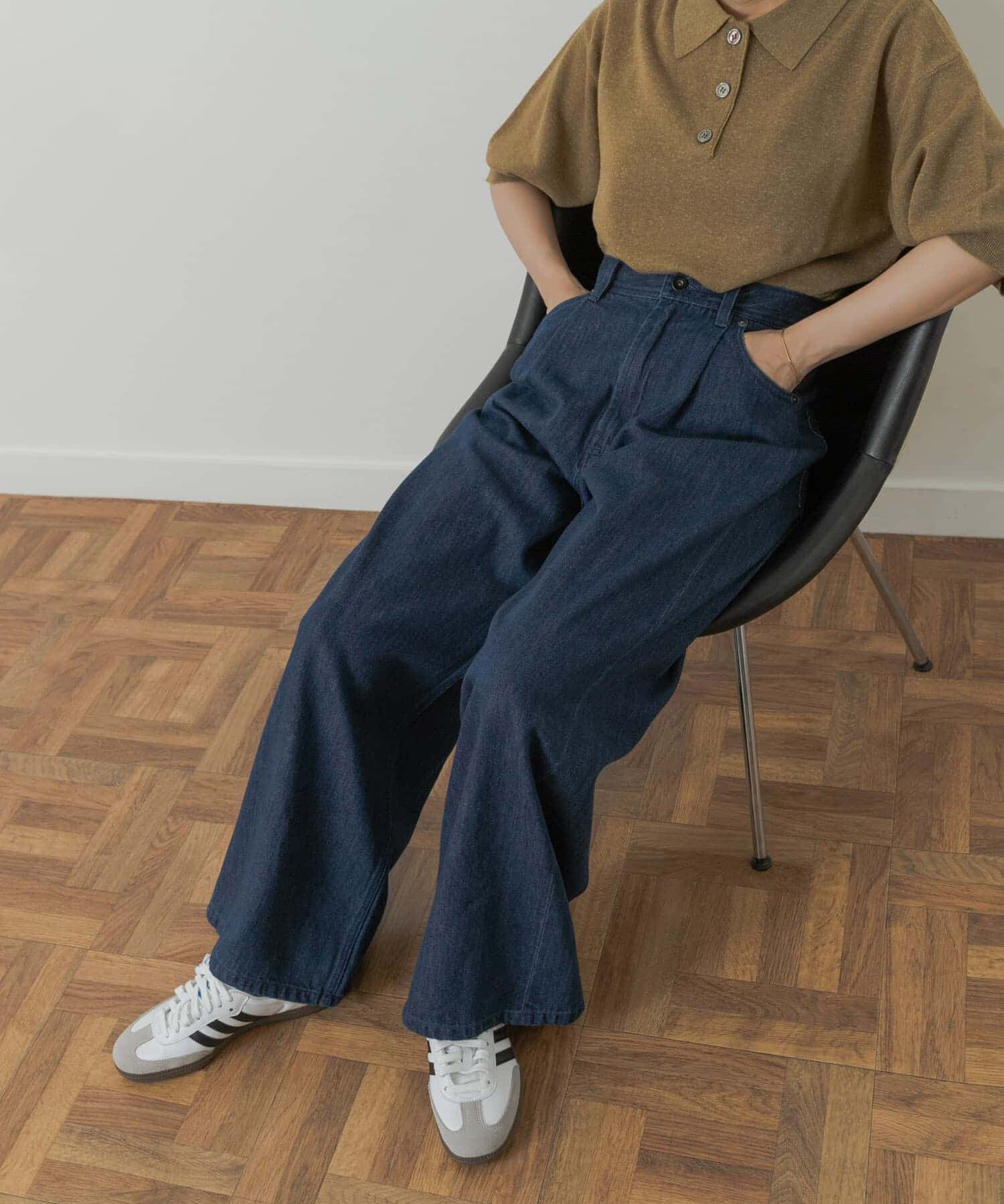 URBAN RESEARCH DOORS「Denim Tuck Wide Pants」|デニム|
