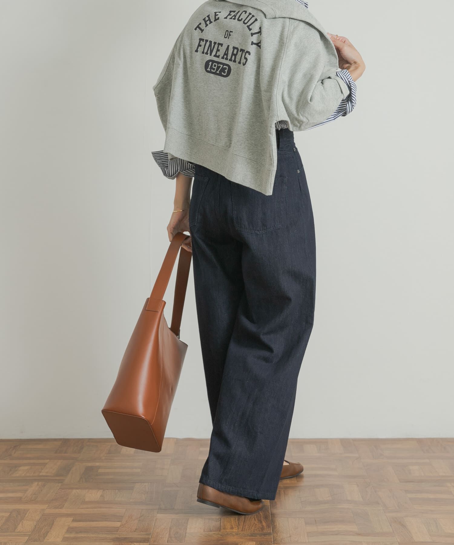 URBAN RESEARCH DOORS「Denim Tuck Wide Pants」|デニム|