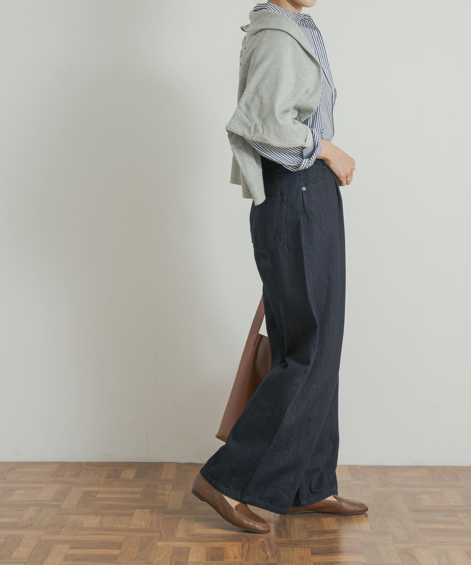 URBAN RESEARCH DOORS「Denim Tuck Wide Pants」|デニム|