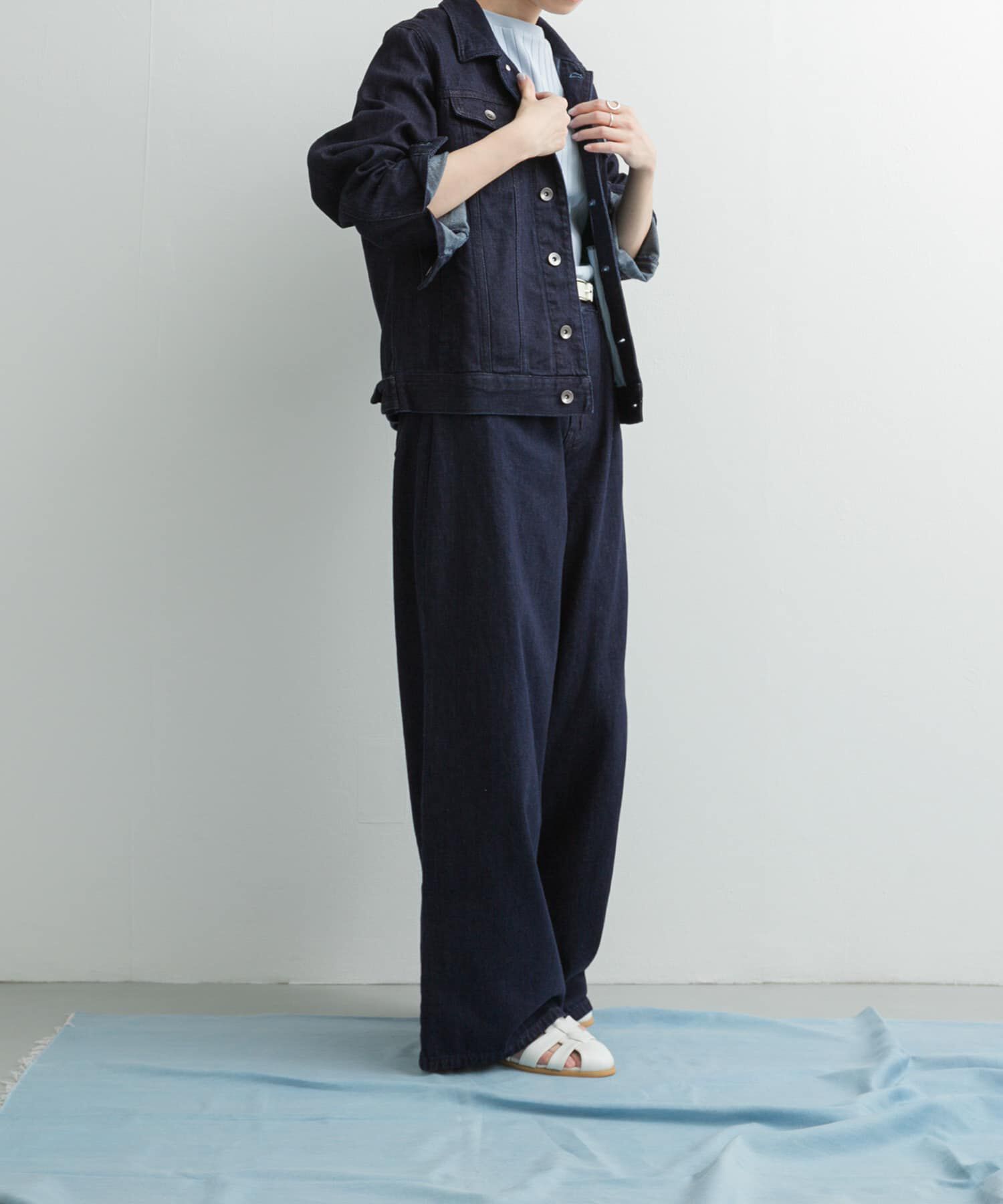 URBAN RESEARCH DOORS「Denim Tuck Wide Pants」|デニム|