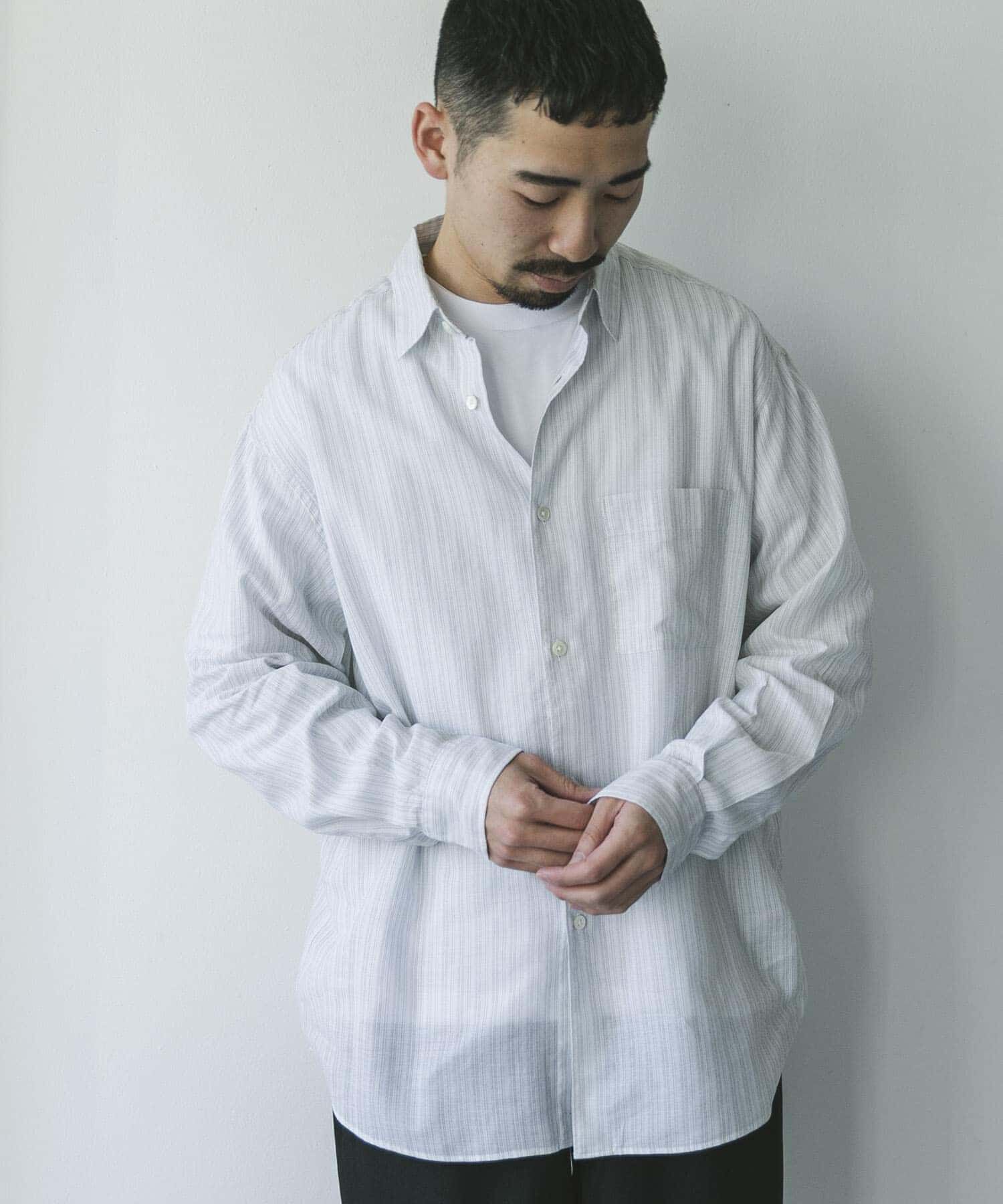 URBAN RESEARCH DOORS「シアーボイルストライプロングスリーブシャツ」|シャツ・ブラウス|