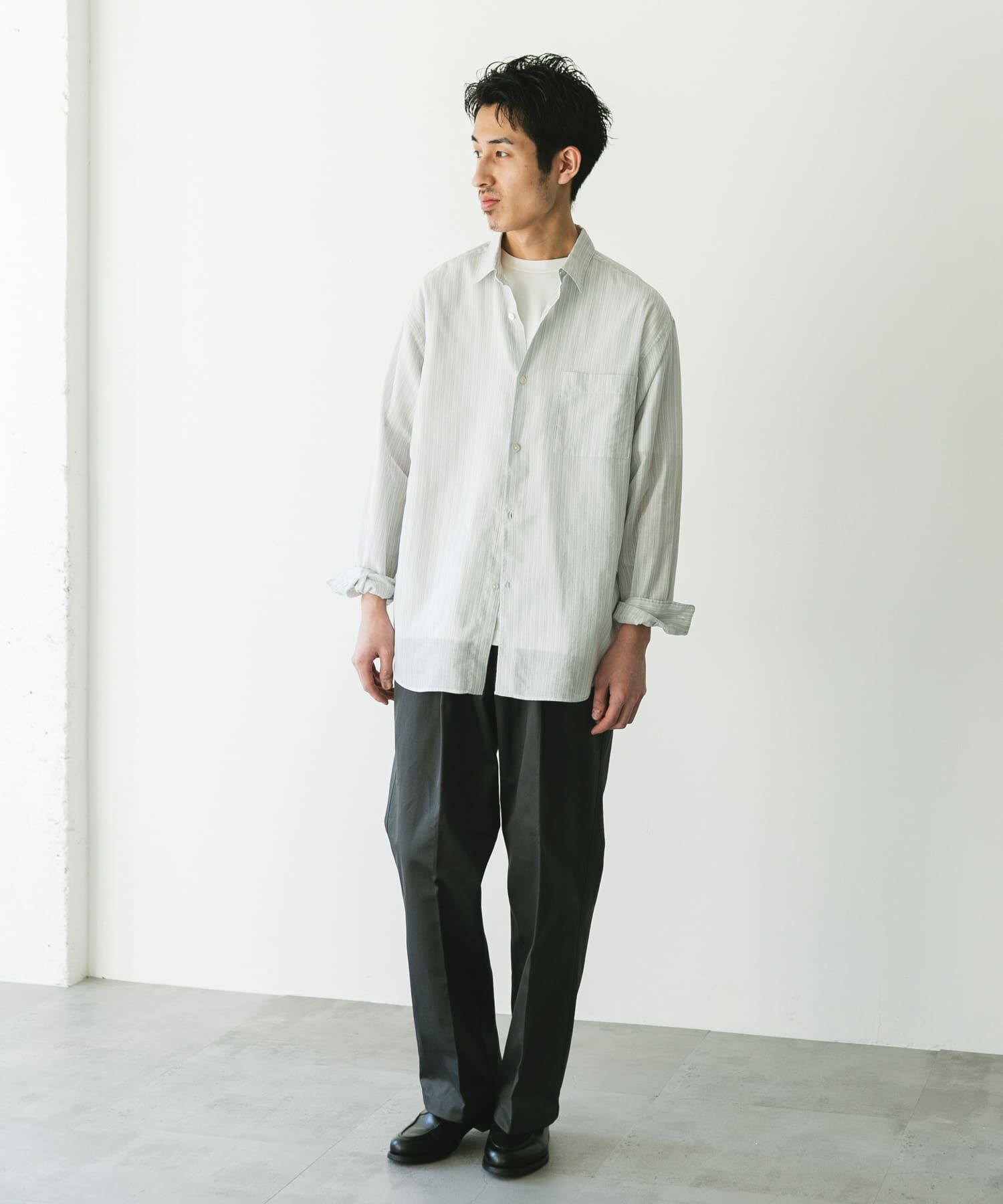 URBAN RESEARCH DOORS「シアーボイルストライプロングスリーブシャツ」|シャツ・ブラウス|