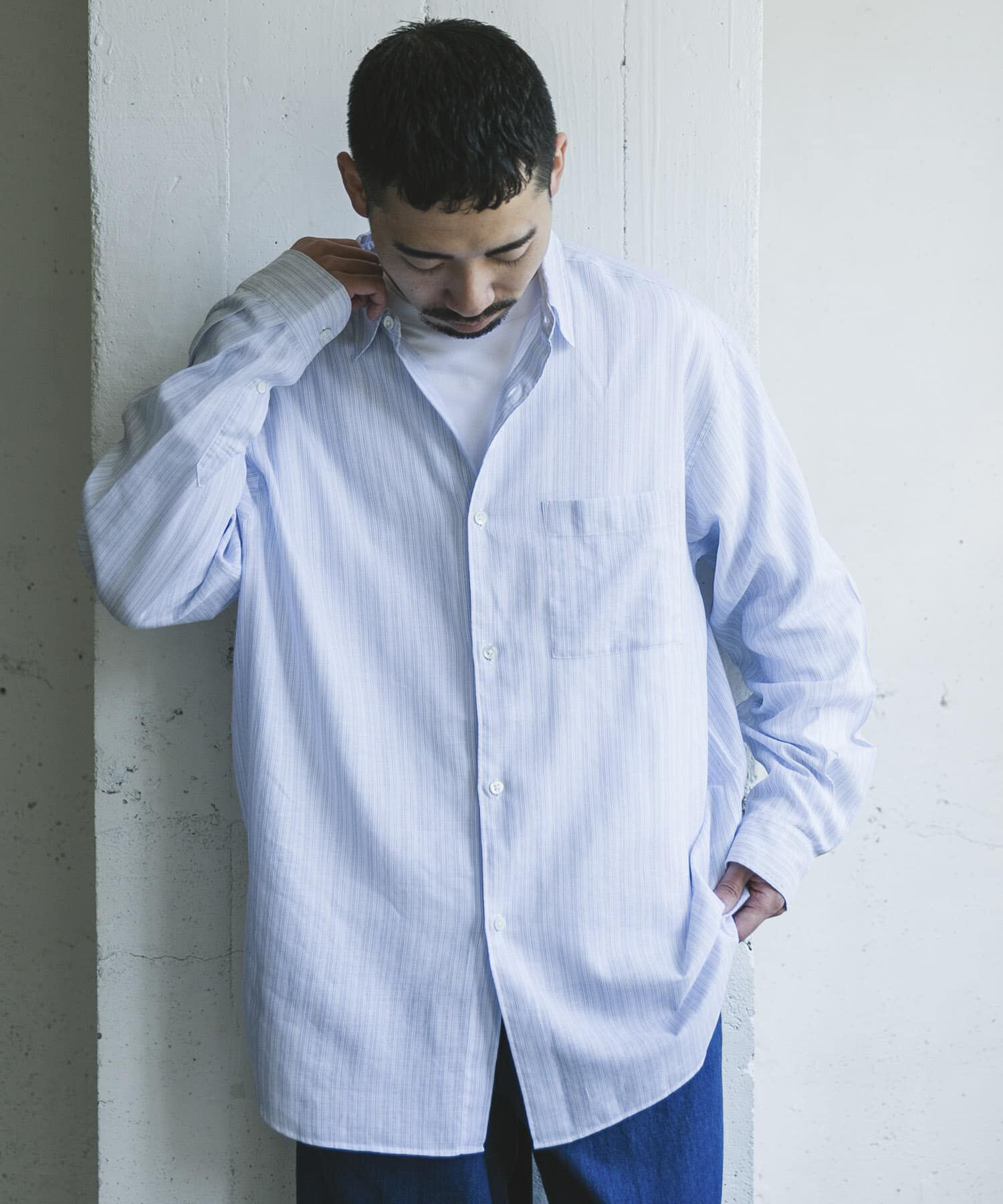 URBAN RESEARCH DOORS「シアーボイルストライプロングスリーブシャツ」|シャツ・ブラウス|