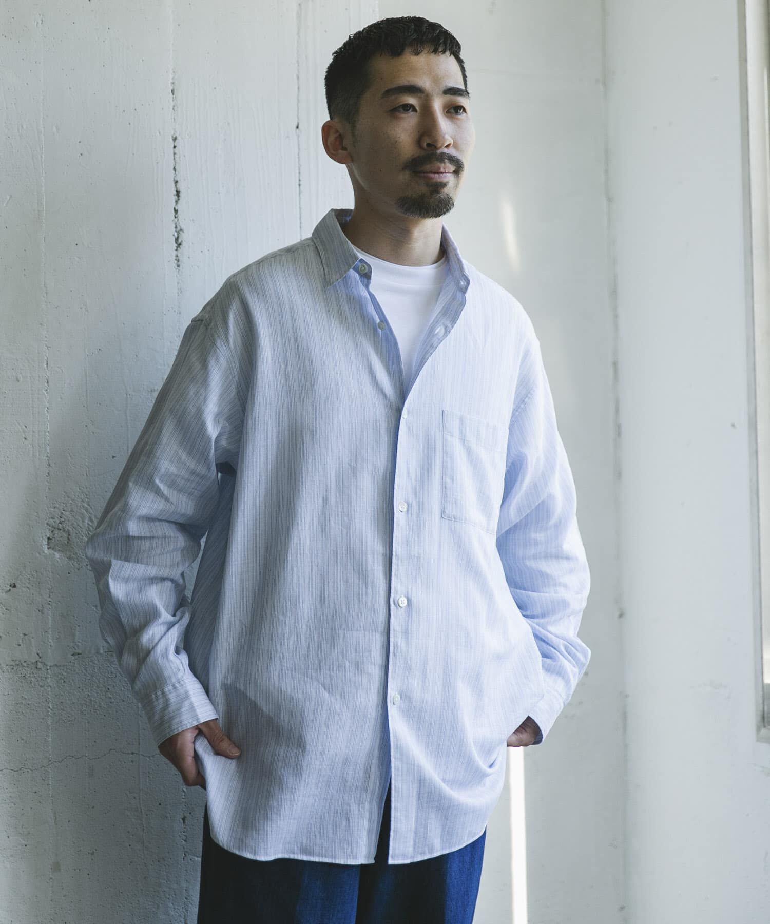 URBAN RESEARCH DOORS「シアーボイルストライプロングスリーブシャツ」|シャツ・ブラウス|