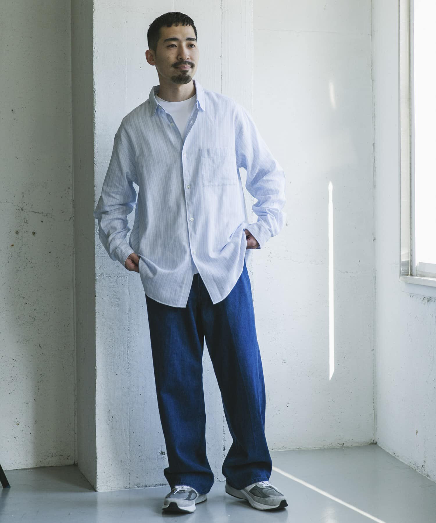 URBAN RESEARCH DOORS「シアーボイルストライプロングスリーブシャツ」|シャツ・ブラウス|