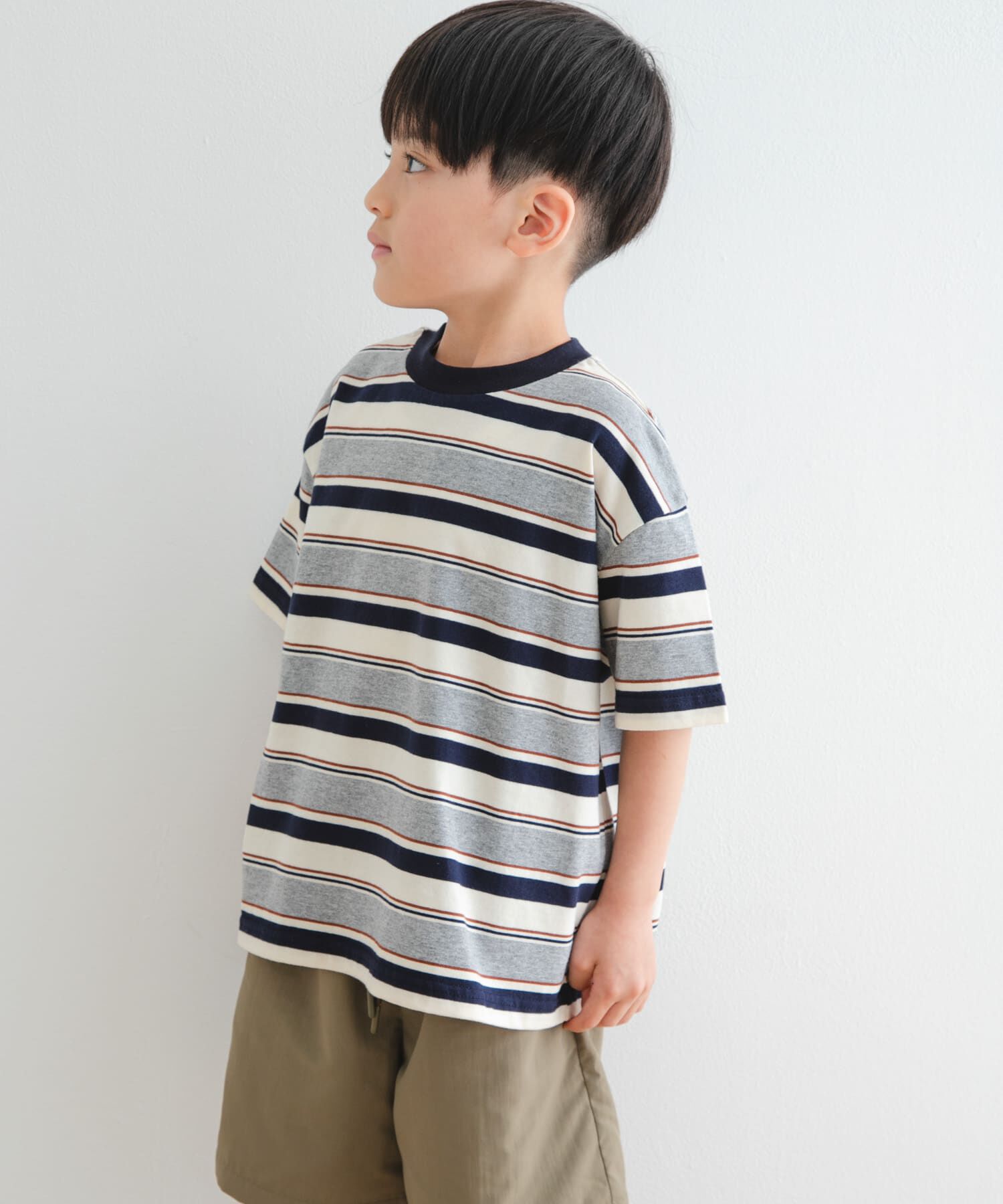 URBAN RESEARCH DOORS「『WEB/一部店舗限定サイズ』マルチボーダールーズTシャツ(KIDS)」|その他|ホワイト系その他