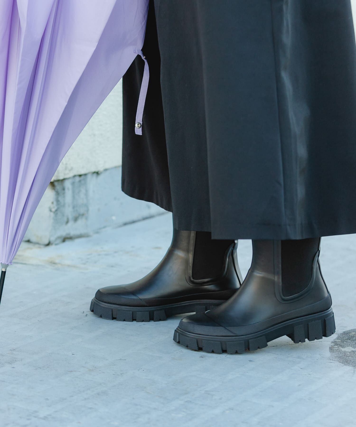 RODE SKO「厚底サイドゴアラバーブーツ」|レインシューズ|