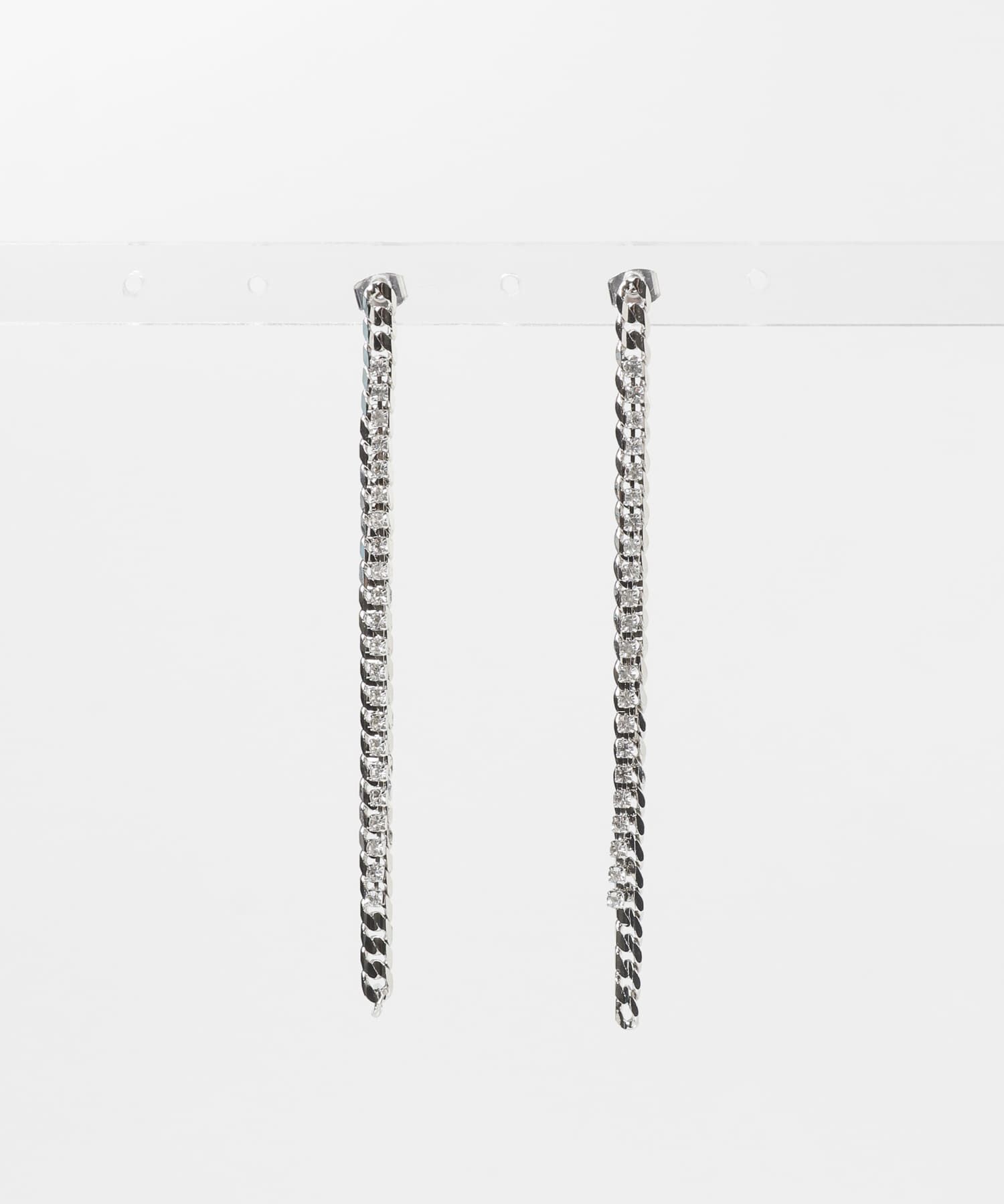 SMELLY「ビジューチェーンコンビピアス」|ピアス|