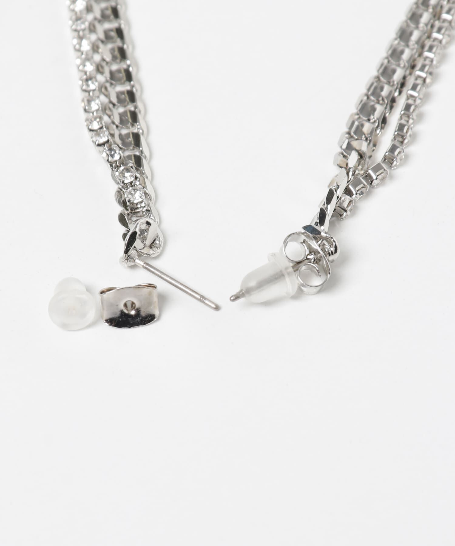 SMELLY「ビジューチェーンコンビピアス」|ピアス|